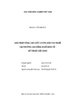 Giải pháp nâng cao chất lương đào tạo nghề  tại trường cao đẳng nghề kinh tế    kỹ thuật bắc ninh