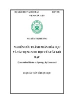 Nghiên cứu thành phần hóa học và tác dụng sinh học của cây gối hạc (leea rubra blume ex spreng., họ leeaceae).