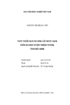 Phát triển dịch vụ cung cấp nước sạch  trên địa bàn huyện thuận thành,  tỉnh bắc ninh