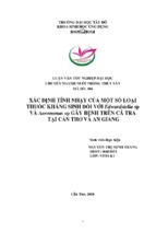 Xác định tính nhạy của một số loại thuốc kháng sinh đối với edwardsiella sp và aeromonas sp gây bệnh trên cá tra tại cần thơ và an giang