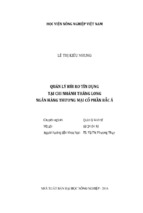 Quản lý rủi ro tín dụng  tại chi nhánh thăng long  ngân hàng thương mại cổ phần bắc á
