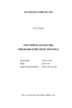 Phát triển du lịch sinh thái  trên địa bàn huyện vân hồ, tỉnh sơn la