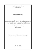 Lds phan thùy dương thực hiện pháp luật về nuôi con nuôi qua thực tiễn tại thừa thiên huế