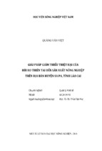 Giải pháp giảm thiểu thiệt hại của  rủi ro thiên tai đến sản xuất nông nghiệp  trên địa bàn huyện sa pa, tỉnh lào cai