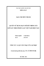 Lds đặng thị thúy thành quyền sử dụng hạn chế bất động sản liền kề theo pháp luật việt nam hiện nay