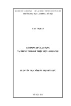 Tạo động lực lao động tại trung tâm giới thiệu việc làm hà nội