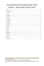 TỔNG HỢP 20 CHỦ ĐỀ IELTS SPEAKING PART 1 