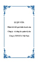 Luận văn phân tích kết quả kinh doanh của công ty và công tác quản trị của công ty toyota việt nam, luận văn tốt nghiệp đại học, thạc sĩ, đồ án,tiểu luận tốt nghiệp