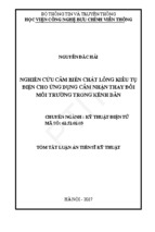 Nghiên cứu cảm biến chất lỏng kiểu tụ điện cho ứng dụng cảm nhận thay đổi môi trường trong kênh dẫn