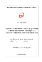 Một số vấn đề trong công tác quản trị và phát triển nguồn nhân lực của công ty cổ phần hệ thống tích hợp mới