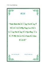 Tình hình hoạt động tín dụng và một số giải pháp nâng cao chất lượng tín dụng tại ngân hàng đầu tư và phát triển việt nam   sở giao dịch ii, luận văn tốt nghiệp đại học,