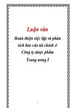 Luận văn hoàn thiện việc lập và phân tích báo cáo tài chính tại công ty dược phẩm trung ương i, luận văn tốt nghiệp đại học, thạc sĩ, đồ án,tiểu luận tốt nghiệp