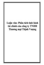 Luận văn phân tích tình hình tài chính của công ty tnhh thương mại thịnh vượng, luận văn tốt nghiệp đại học, thạc sĩ, đồ án,tiểu luận tốt nghiệp