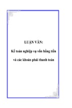 Luận văn kế toán nghiệp vụ vốn bằng tiền và các khoản phải thanh toán,