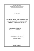 Thiết kế hệ thống sử dụng năng lượng mặt trời tại trường cao đẳng nghề việt nam hàn quốc quảng ngã