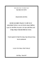 đánh giá hiện trạng và đề xuất giải pháp nâng cao an toàn giao thông tại các đường ngang cắt qua đường sắt ở địa phận thành phố đà nẵn