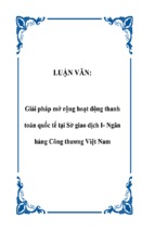 Luận văn giải pháp mở rộng hoạt động thanh toán quốc tế tại sở giao dịch i   ngân hàng công thương việt nam, luận văn tốt nghiệp đại học, thạc sĩ,