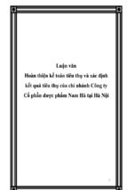 Luận văn hoàn thiện kế toán tiêu thụ và xác định kết quả tiêu thụ của chi nhánh công ty cổ phần dược phẩm nam hà tại hà nội, luận văn tốt nghiệp đại học, thạc sĩ, đồ án,tiểu luận tốt nghiệp