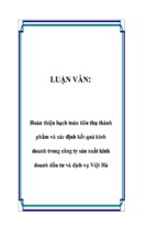 Luận văn hoàn thiện hạch toán tiêu thụ thành phầm và xác định kết quả kinh doanh trong công ty sản xuất kinh doanh đầu tư và dịch vụ việt hà, luận văn tốt nghiệp đại học,