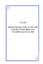 Tài liệu khủng hoảng châu á 1997   1998 vấn đề về bất động sản và chính sách của imf, luận văn tốt nghiệp đại học, thạc sĩ, đồ án,tiểu luận tốt nghiệp