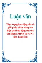 Luận văn thực trạng huy động vốn và giải pháp nhằm nâng cao hiệu quả huy động vốn của chi nhánh ngân hàng nông nghiệp và phát triển nông thôn tỉnh lạng sơn, luận văn tốt nghiệp đại học,