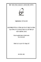 Giải pháp tăng cường quản lý chất lượng tại công ty cổ phần dịch vụ kỹ thuật viễn thông (tst)