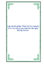 Luận văn phân tích thực trạng tài chính của công ty giao nhận kho vận ngoại thương vietrans, luận văn tốt nghiệp đại học, thạc sĩ, đồ án,tiểu luận tốt nghiệp