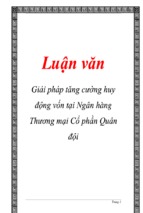 Luận văn giải pháp tăng cường huy động vốn tại ngân hàng thương mại cổ phần quân đội,