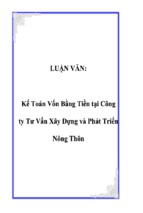 Luận văn kế toán vốn bằng tiền tại công ty tư vấn xây dựng và phát triển nông thôn, luận văn tốt nghiệp đại học, thạc sĩ, đồ án,tiểu luận tốt nghiệp