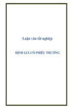 Luận văn định giá cổ phiếu thường, luận văn tốt nghiệp đại học, thạc sĩ, đồ án,tiểu luận tốt nghiệp