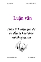 Luận văn phân tích hiệu quả dự án đầu tư khai thác mỏ khoáng sản, luận văn tốt nghiệp đại học, thạc sĩ, đồ án,tiểu luận tốt nghiệp