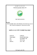 đánh giá hiện trạng môi trường nước sinh hoạt tại xã đức lương   huyện đại từ   tỉnh thái nguyên.