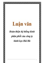 Luận văn hoàn thiện hệ thống kênh phân phối của công ty bánh kẹo hải hà, luận văn tốt nghiệp đại học,