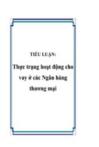 Thực trạng hoạt động cho vay ở các ngân hàng thương mại, luận văn tốt nghiệp đại học, thạc sĩ, đồ án,tiểu luận tốt nghiệp