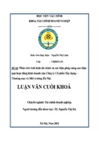 Phân tích tình hình tài chính và các biện pháp nâng cao hiệu quả hoạt động kinh doanh của công ty cổ phần xây dựng – thương mại và môi trường hà nội, luận văn tốt nghiệp đại học,