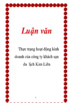 Luận văn thực trạng hoạt động kinh doanh của công ty khách sạn du lịch kim liên, luận văn tốt nghiệp đại học, thạc sĩ, đồ án,tiểu luận tốt nghiệp