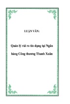 Luận văn quản lý rủi ro tín dụng tại ngân hàng công thương thanh xuân, luận văn tốt nghiệp đại học, thạc sĩ, đồ án,tiểu luận tốt nghiệp