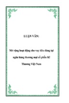 Luận văn mở rộng hoạt động cho vay tiêu dùng tại ngân hàng thương mại cổ phần kĩ thương việt nam, luận văn tốt nghiệp đại học, thạc sĩ, đồ án,tiểu luận tốt nghiệp