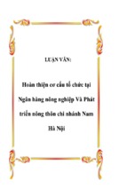 Luận văn hoàn thiện cơ cấu tổ chức tại ngân hàng nông nghiệp và phát triển nông thôn chi nhánh nam hà nội, luận văn tốt nghiệp đại học, thạc sĩ, đồ án,tiểu luận tốt nghiệp