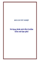 Sử dụng chính sách tiền tệ nhằm kiểm soát lạm phát, luận văn tốt nghiệp đại học, thạc sĩ, đồ án,tiểu luận tốt nghiệp