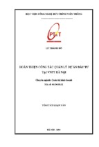 Hoàn thiện công tác quản lý dự án đâu tư tại vnpt hà nội