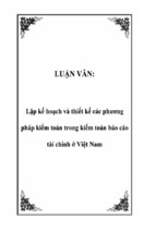 Luận văn lập kế hoạch và thiết kế các phương pháp kiểm toán trong kiểm toán tài chính ở việt nam, luận văn tốt nghiệp đại học, thạc sĩ, đồ án,tiểu luận tốt nghiệp