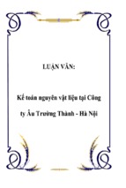 Luận văn kế toán nguyên vật liệu tại công ty âu trường thành   hà nội, luận văn tốt nghiệp đại học, thạc sĩ, đồ án,tiểu luận tốt nghiệp