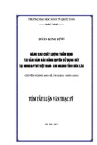 Nâng cao chất lượng thẩm định tài sản bảo đảm bằng quyền sử dụng đất tại ngân hàng nông nghiệp và phát triển nông thôn   chi nhánh tỉnh đắk lắk