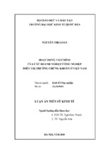 Hoạt động tài chính của các doanh nghiệp công nghiệp trên thị trường chứng khoán ở việt nam