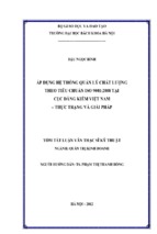 áp dụng hệ thống quản lý chất lượng theo tiêu chuẩn iso 9001 2008 tại cục đăng kiểm việt nam – thực trạng và giải pháp