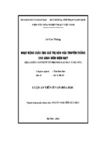 Hoạt động giáo dục giá trị văn hoá truyền thống cho sinh viên hiện nay (qua khảo sát một số trường đại học ở hà nội)