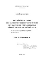 Khả năng cạnh tranh của các doanh nghiệp lữ hành quốc tế việt nam sau khi việt nam gia nhập tổ chức thương mại thế giới (wto)