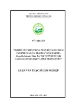 Nghiên cứu hiện trạng phân bố và đặc điểm tái sinh của loài trà hoa vàng hakoda (camellia hakodae ninh, tr.) tại vườn quốc gia tam đảo, huyện đại từ, tỉnh thái nguyên