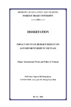 Impact of state budget deficit on government debt in vietnam